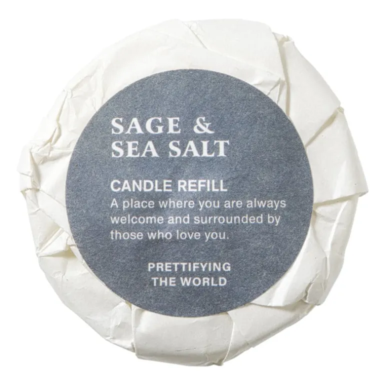Geurkaars met refill - salie & zeezout