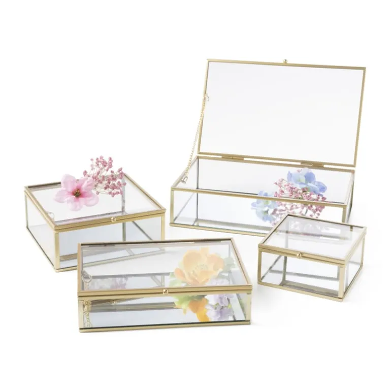 Gouden box klein - vierkant - 10x10x5 cm