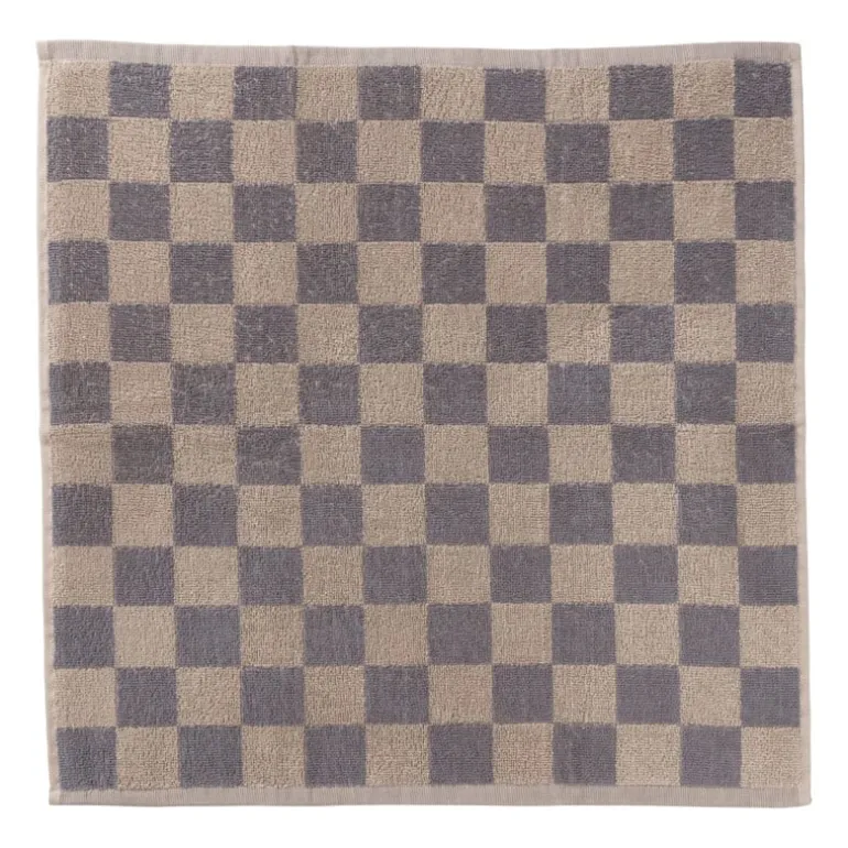 Handdoek blokjes - antraciet/taupe - 50x50 cm