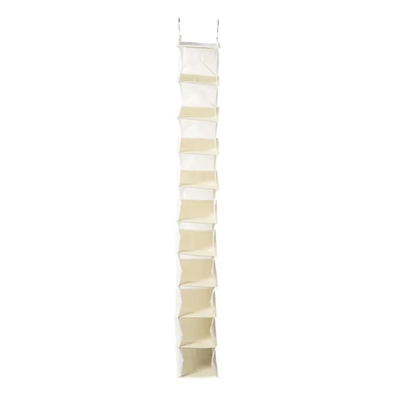 Hang organiser met 10 vakken - wit - 125x15x30 cm