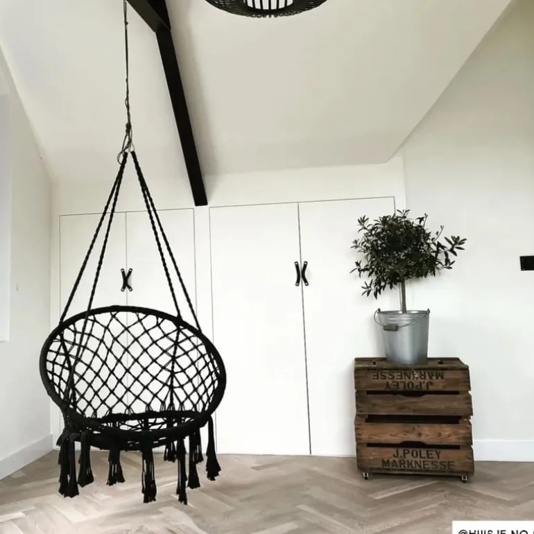 Hangstoel Knoet - zwart - ø80x100 cm