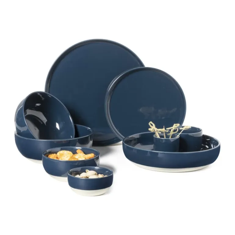 Hugo Kennis dinerbord - blauw/wit - ø26 cm