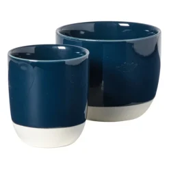 Hugo Kennis espresso mok - blauw/wit - 70 ml