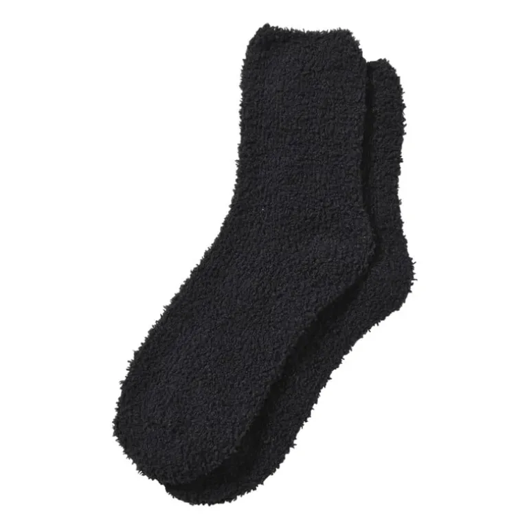 Huissok fluffy - zwart - one size