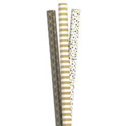 Inpakpapier goud metaal - diverse varianten - 70x200 cm