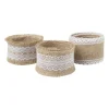 Jute met kant op rol - set van 3 - diverse varianten