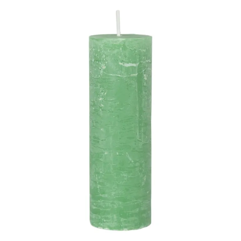 Kaars rustiek - appel groen - ø5x15 cm