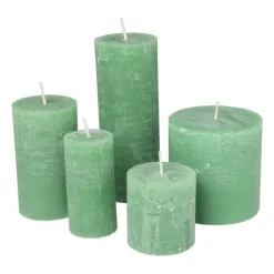 Kaars rustiek - appel groen - ø7x18 cm