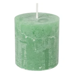 Kaars rustiek - appelgroen - ø7x7 cm