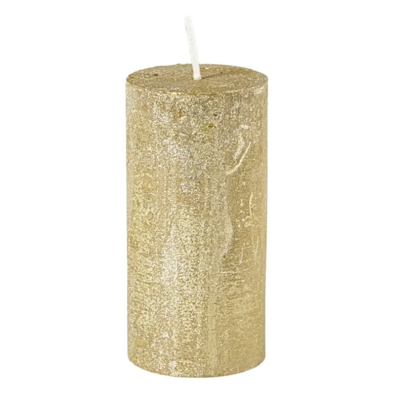 Kaars rustiek - goud - ø5x10 cm