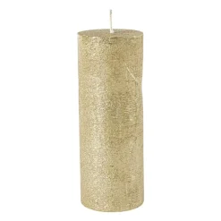 Kaars rustiek - goud - ø7x18 cm
