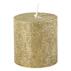 Kaars rustiek - goud - ø7x7 cm