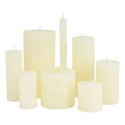 Kaars rustiek - ivoor - ø10x10 cm