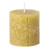 Kaars rustiek - olijfgroen - ø7x7 cm