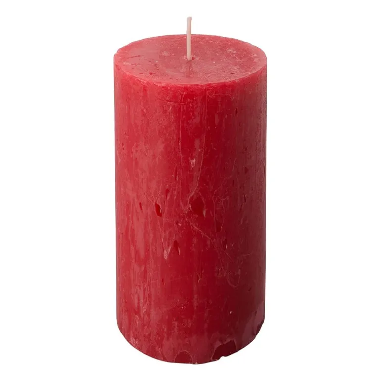 Kaars rustiek - rood - ø5x10 cm