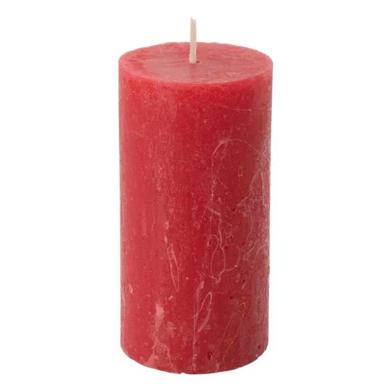 Kaars rustiek - rood - ø5x10 cm