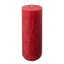 Kaars rustiek - rood - ø7x18 cm