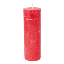 Kaars rustiek - rood - ø5x15 cm