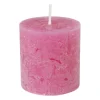 Kaars rustiek - roze - ø7x7 cm