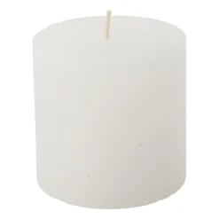 Kaars rustiek - wit - ø7x7 cm