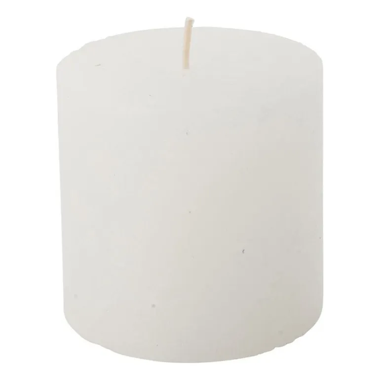 Kaars rustiek - wit - ø7x7 cm