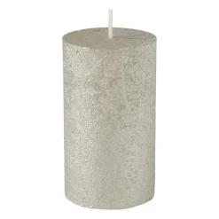 Kaars rustiek - zilver - ø7x12 cm