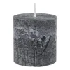 Kaars rustiek - zwart - ø7x7 cm