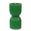 Kaars zandloper - groen - ø6x12 cm