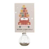Kaarthouders kerstballen - champagnekleurig - set van 4