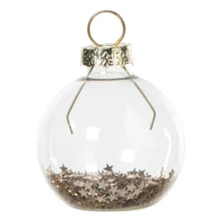 Kaarthouders kerstballen - champagnekleurig - set van 4