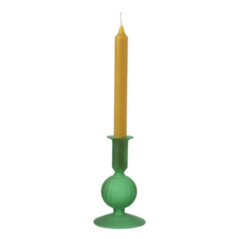 Kandelaar 1bol - groen - ø8.5x15 cm