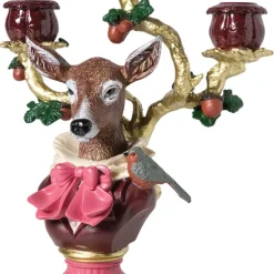Kandelaar kerst met rendier - 30.5 cm