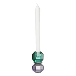 Kandelaar kristal - groen/paars - ø5.5x9 cm
