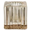 Kandelaar rib glas - helder - 4x4x6 cm