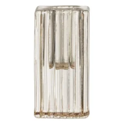 Kandelaar rib glas - helder - 4x4x8 cm