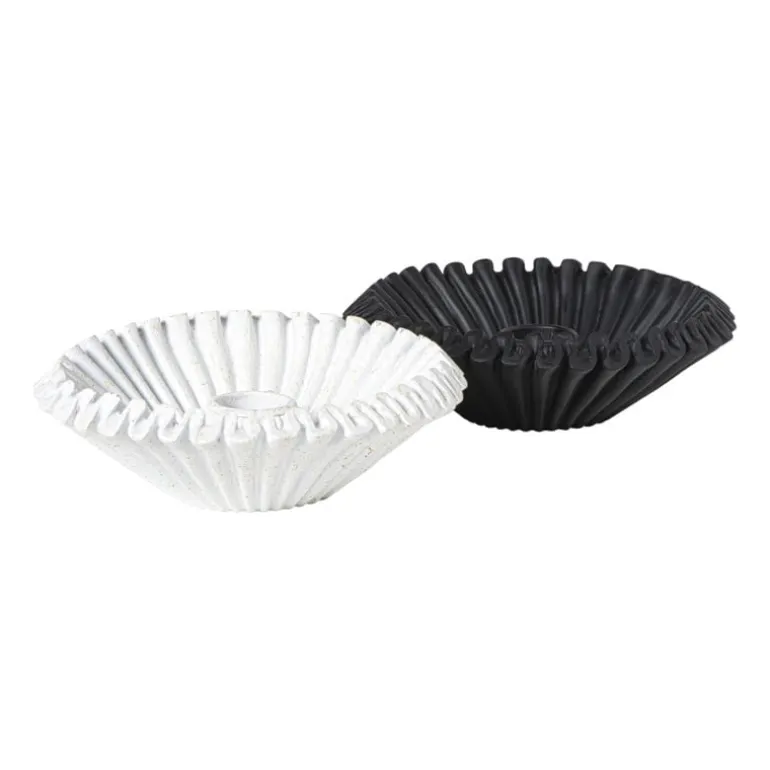 Kandelaar wave - zwart - ø13.5x4 cm