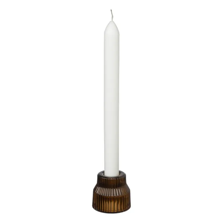 Kandelaar/theelichthouder - bruin - ø5x5 cm