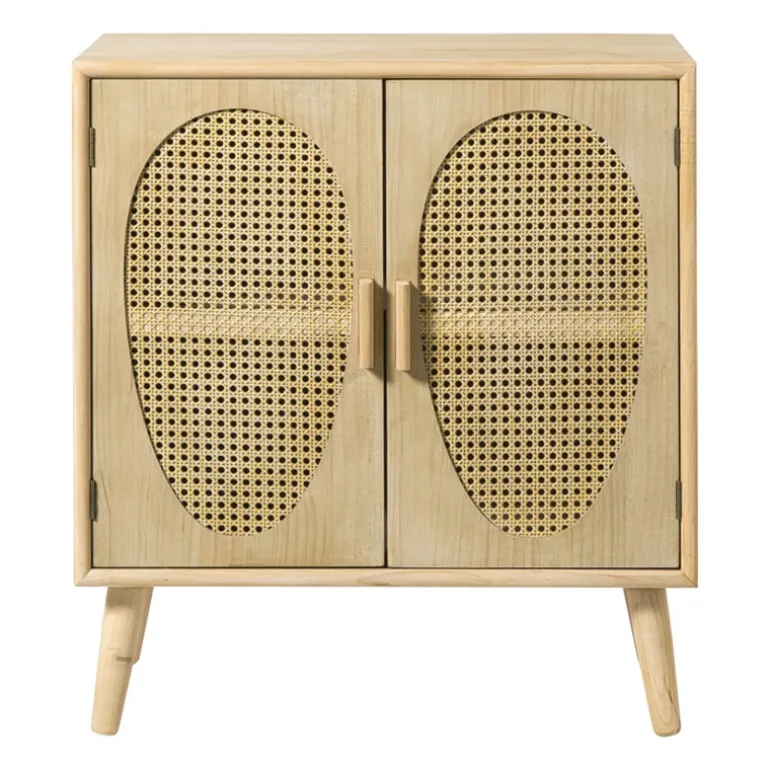 Kast Flores met ovalen vlakken - bruin - 78x70x37.5 cm