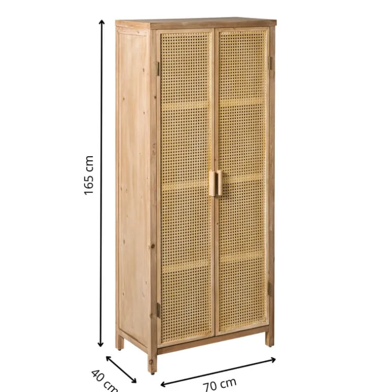 Kast webbing Lombok - bruin - 165x70x40 cm