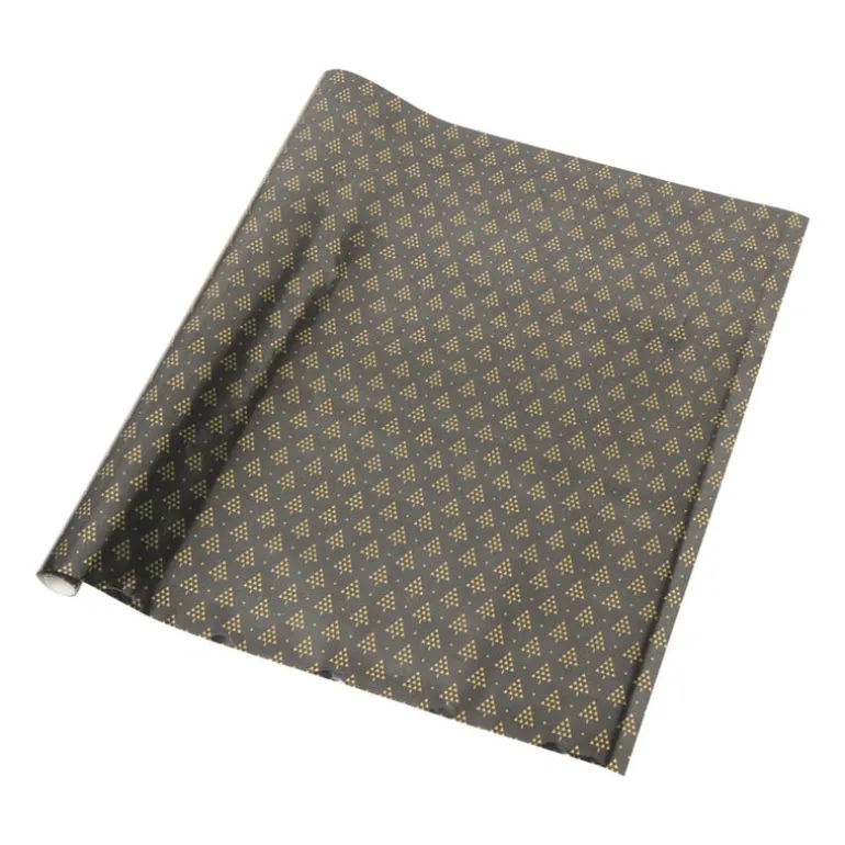 Kerst inpakpapier kerstboom - zwart - 70x200 cm