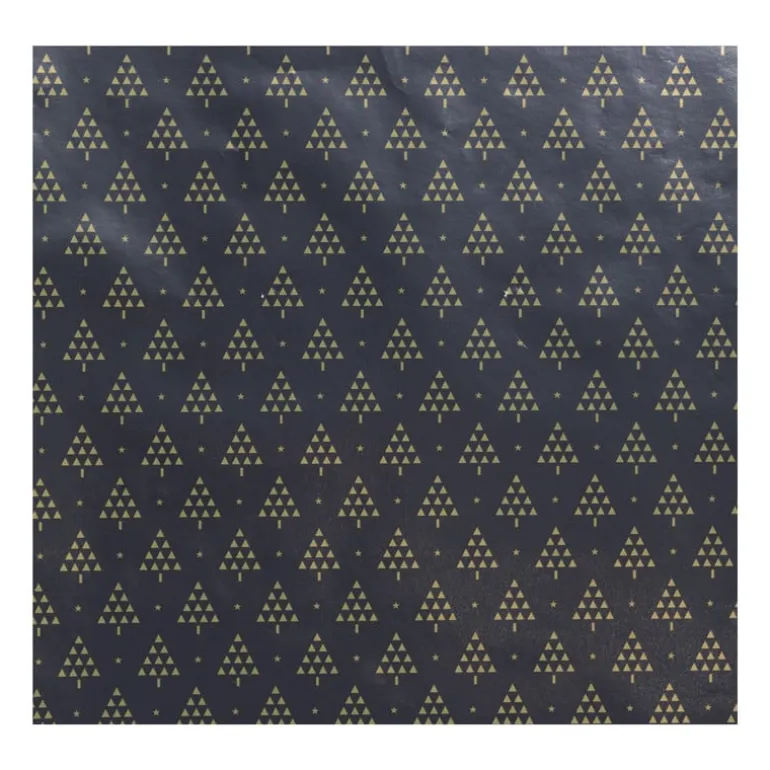 Kerst inpakpapier kerstboom - zwart - 70x200 cm