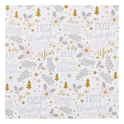 Kerst inpakpapier wonderful time - multikleur - 70x200 cm