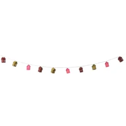 Kerst lichtslinger met huisjes - multikleur - 165 cm