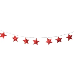 Kerst lichtslinger met sterren - rood - 1.35 meter