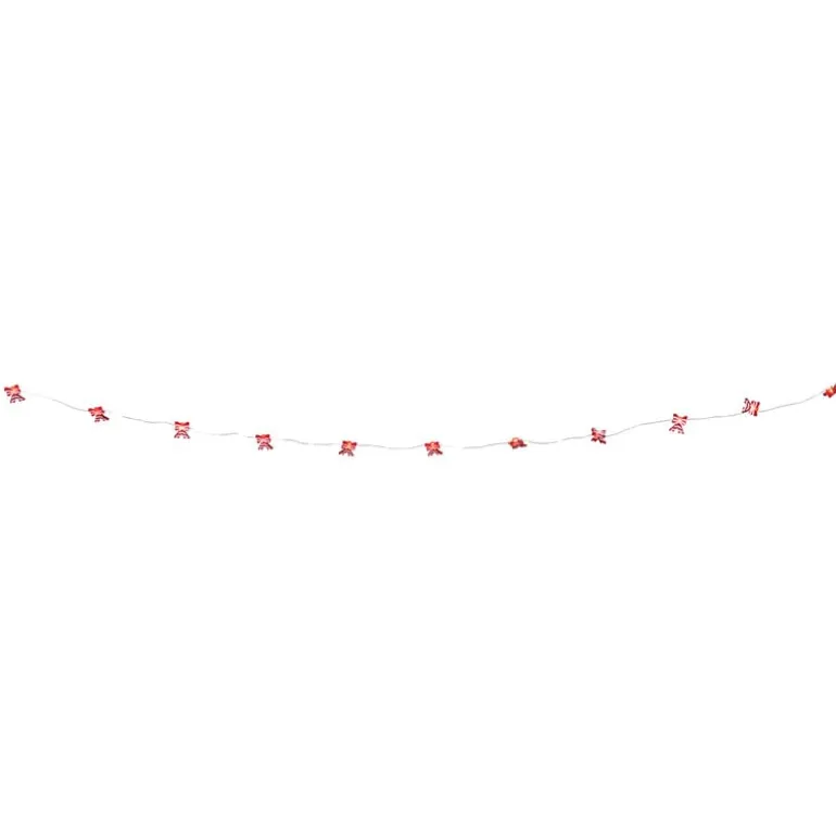 Kerst lichtslinger met strikjes - rood - 1.9 meter