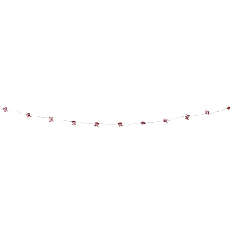 Kerst lichtslinger met strikjes - rood - 1.9 meter