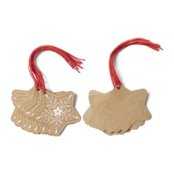 Kerst naamkaartje - kraft - diverse varianten - 6x6 cm