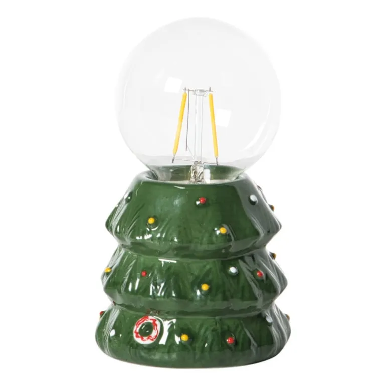 Kerst tafellamp - groen - ø9x16 cm