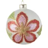 Kerstbal bloem - wit