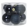 Kerstbal box - blauw - set van 8
